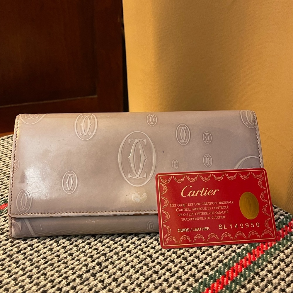 Authentic Cartier Happy Birthday Enamel Long Wallet
